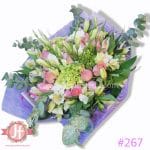 267 Bouquet 24 rosas, Lisianthus y follajes