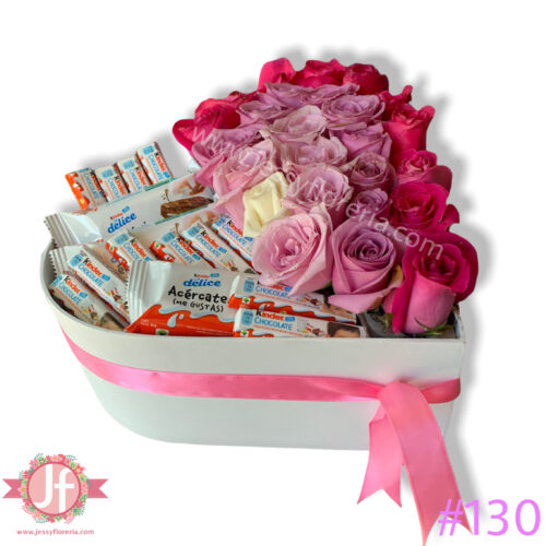 Corazón 25 rosas degradado y 15 chocolates - Image 2