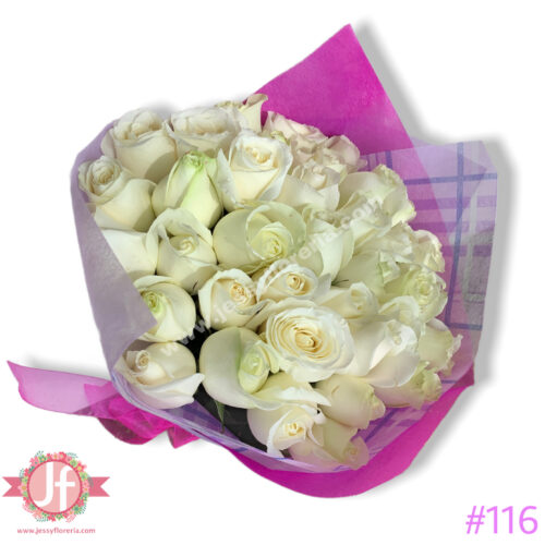 Bouquet 35 rosas blancas