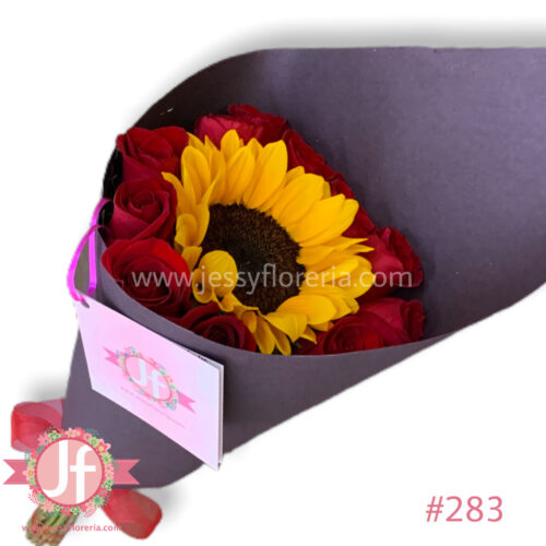 Ramo de girasol y 12 rosas - Pedir con un día de anticipación - Image 2