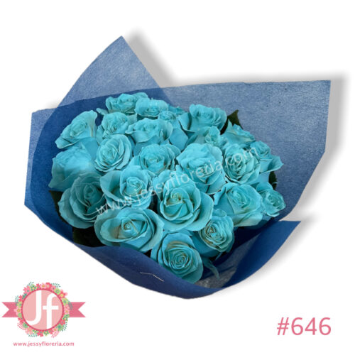 Papel de regalo floral de 22 x 27 pulgadas para ramos de flores y arreglos  (20 unidades) (azul)
