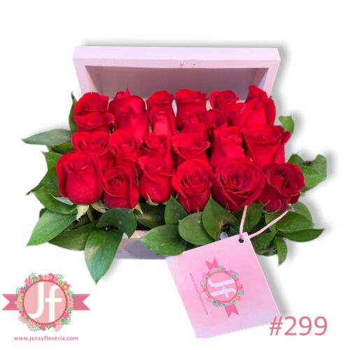 Cofre de 24 rosas rojas