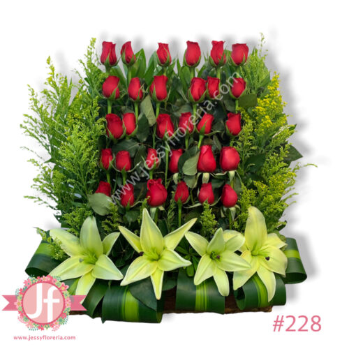 Diseño de 30 rosas escalonadas