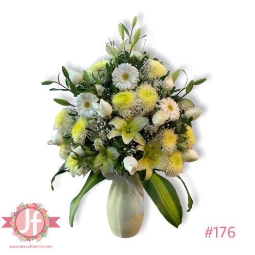 Florero flor blanca
