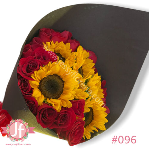 Bouquet 6 girasoles y 24 rosas - Image 2