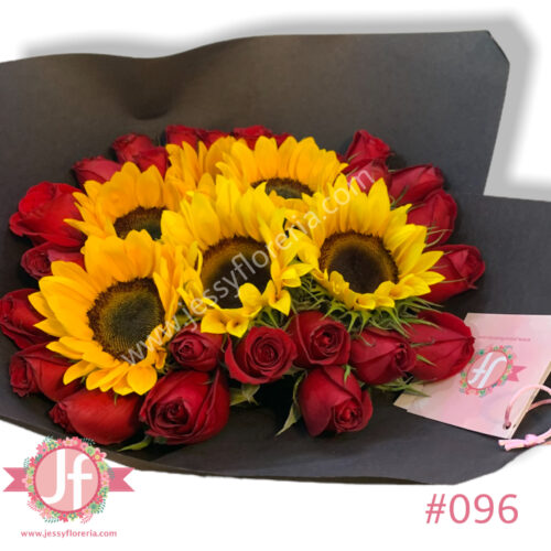 Bouquet 6 girasoles y 24 rosas - Image 3