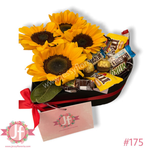 Corazón de girasoles y chocolates - Image 2