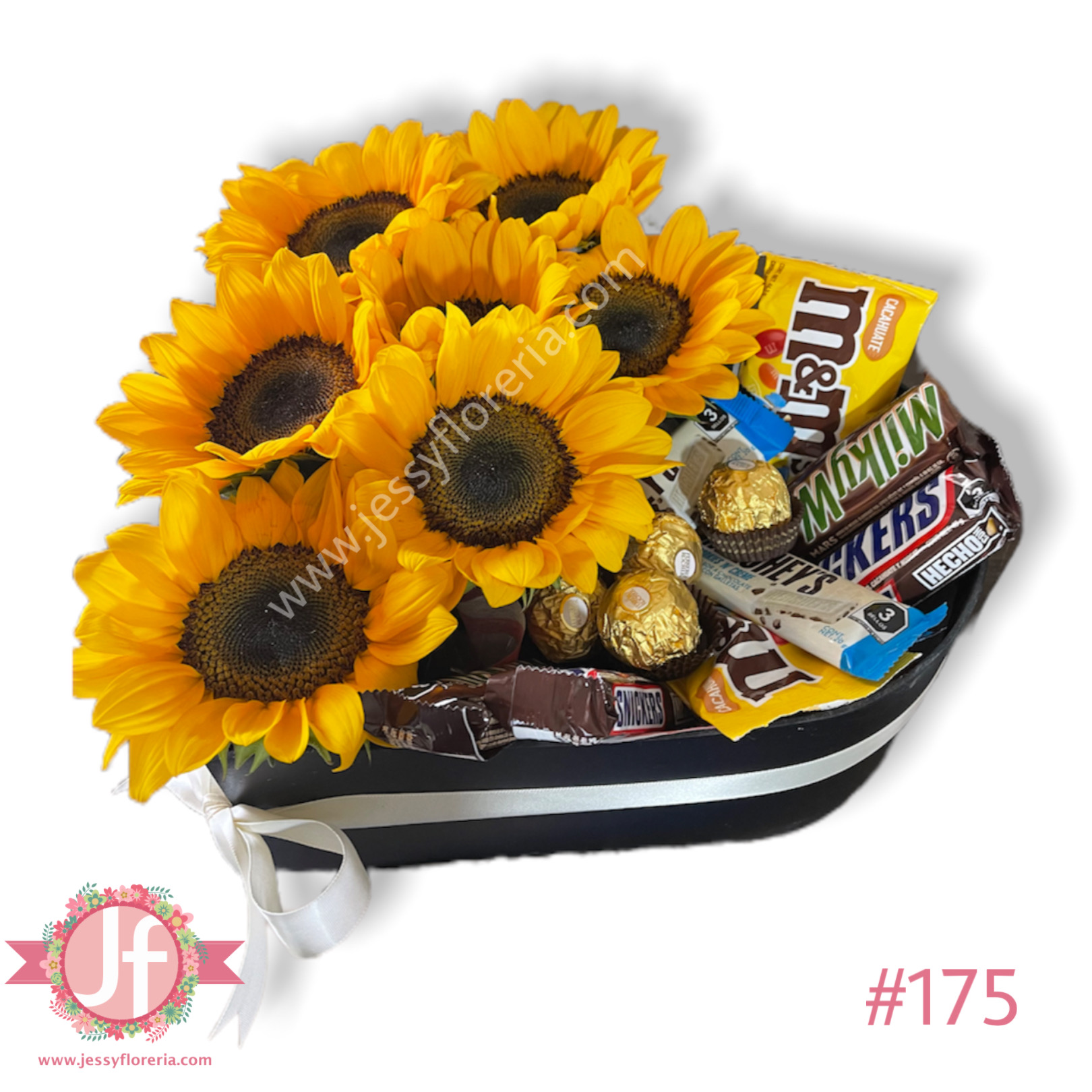 Corazón de girasoles y chocolates - Envíos GRATIS Mismo día 2 a 4 Hrs