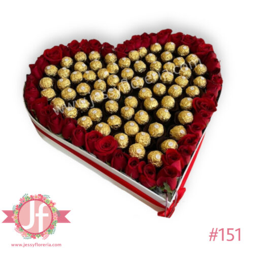 Corazón de rosas y ferreros