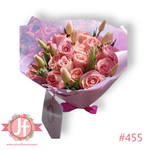 Ramo de 30 rosas rositas y 10 tulipanes - Pedir con un día de anticipación