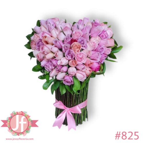 Corazón alto 80 rosas