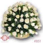 851 Canasta 100 rosas blancas