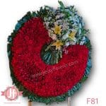 F81 Corona 750 rosas rojas y lilis