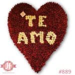 889 Corazón 800 rosas rojas "TE AMO"