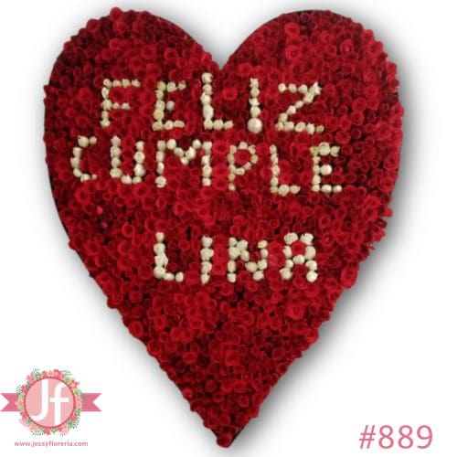 Corazón 800 rosas rojas "TE AMO" - Image 2