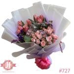 727 Bouquet 10 tulipanes, hortensia y baby rose