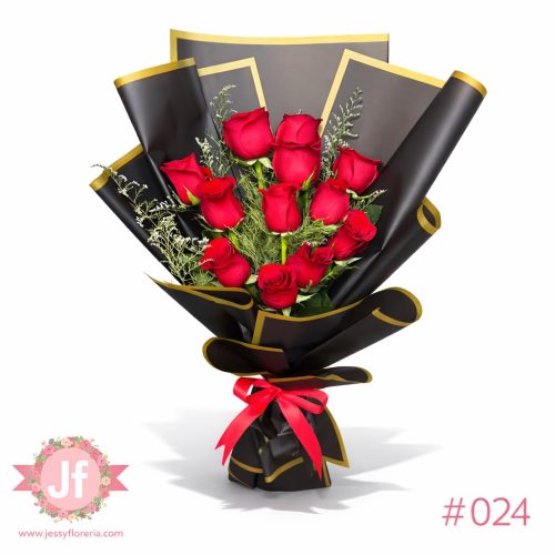 Bouquet de 12 rosas rojas frescas para envío de flores a domicilio en Guadalajara, Zapopan, Tlaquepaque y Tonalá.