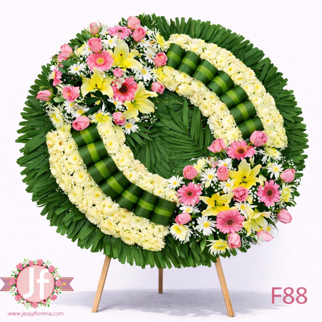 Corona doble copete rosas rositas