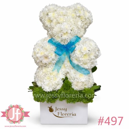 Osito de flor blanca fresca para envío de flores a domicilio en Guadalajara, Zapopan y zona metropolitana.