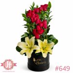 Diseño floral con 25 rosas rojas dispuestas en espiral, un detalle elegante ideal para enviar a domicilio en Guadalajara.