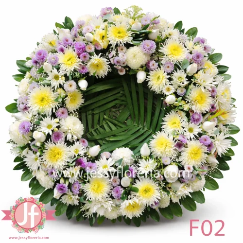 Corona surtida floral para envío e instalación en funerales y homenajes en Guadalajara, Zapopan y zona metropolitana.