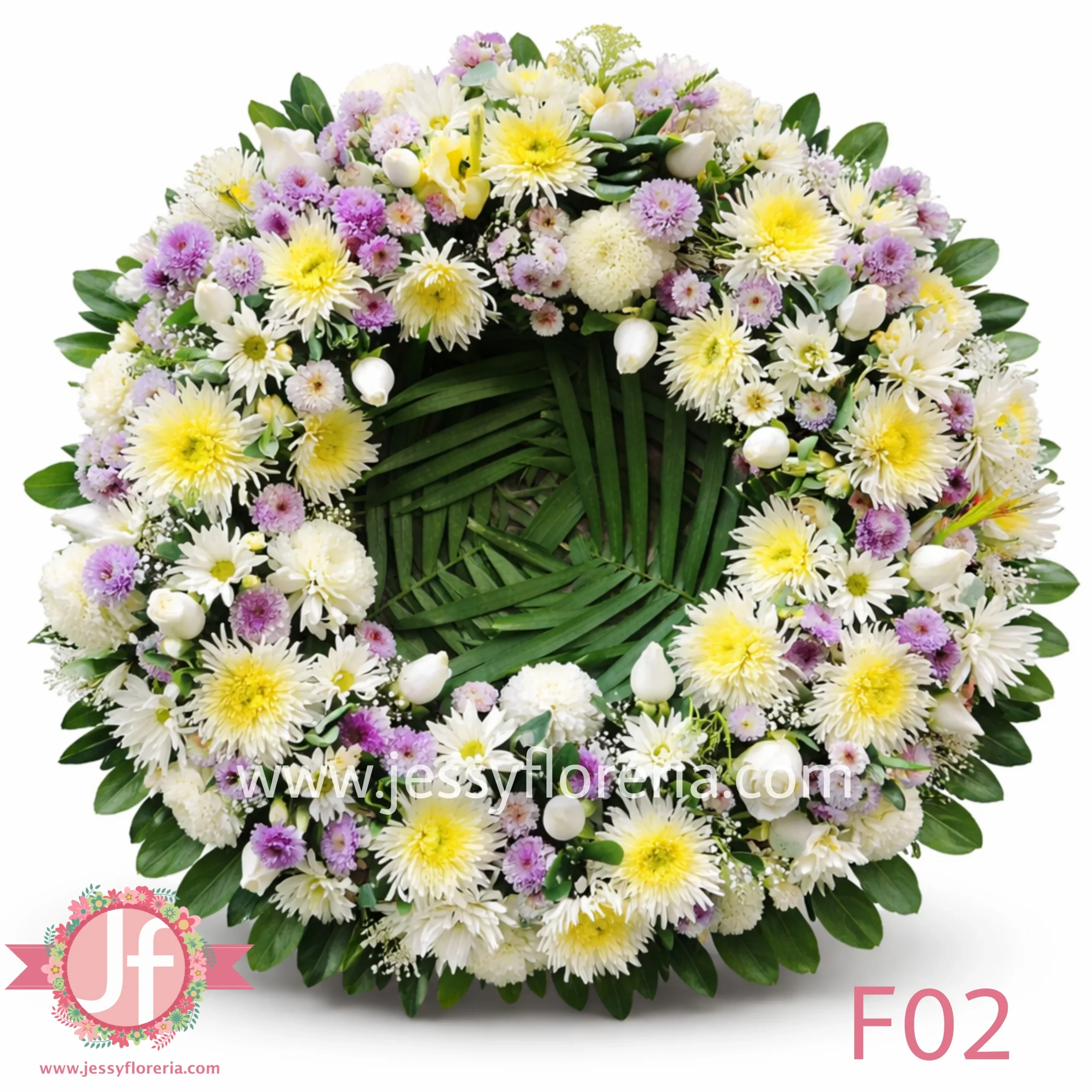 Corona surtida floral para envío e instalación en funerales y homenajes en Guadalajara, Zapopan y zona metropolitana.