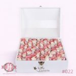 Cofre con 70 rosas rositas frescas para envío de flores a domicilio en Guadalajara, Zapopan, Tlaquepaque y Tonalá.
