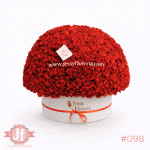 Caja circular con 600 rosas rojas frescas para envío de flores a domicilio en Guadalajara, Zapopan y zona metropolitana.