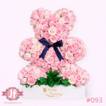 Oso de peluche cubierto con 350 rosas rosadas y blancas para envío de flores a domicilio en Guadalajara, Zapopan, Tlaquepaque y Tonalá.