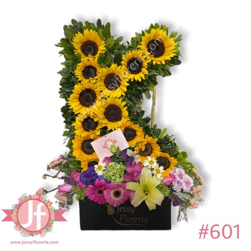 Letra K de girasoles