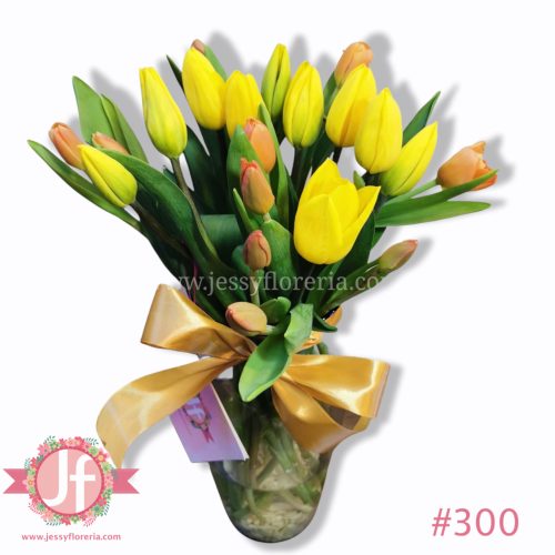 Florero con 20 tulipanes bicolor - Pedir con un día de anticipación