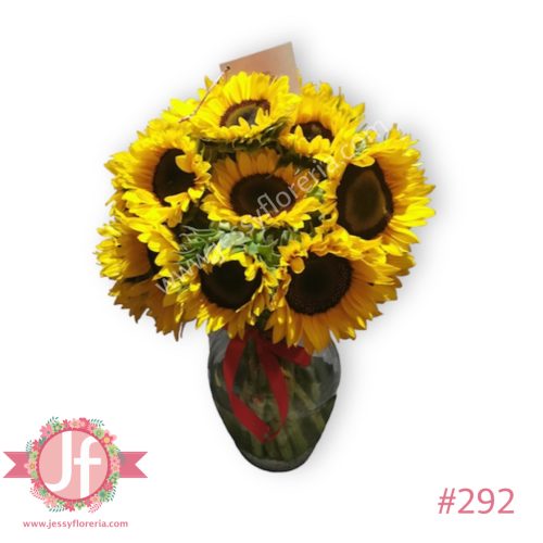 Florero con 20 girasoles