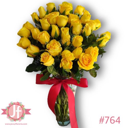 Florero 36 rosas amarillas