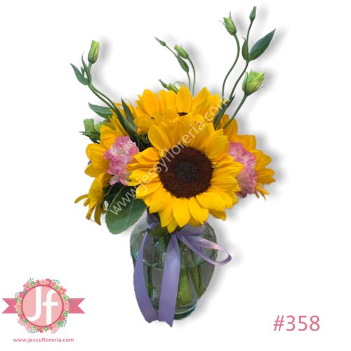 Jarrón de girasoles