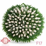 Corona de 100 rosas blancas frescas para envío de coronas funerarias a domicilio en Guadalajara, Zapopan y zona metropolitana.