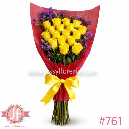 Ramo de 18 rosas amarillas frescas para envío de flores a domicilio en Guadalajara.