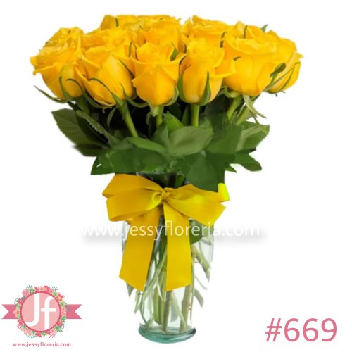Florero 24 rosas amarillas
