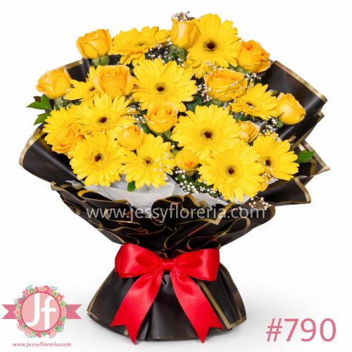 12 Gerberas y 12 rosas amarillas empapelado