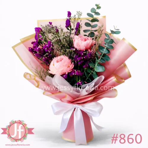 bouquet de 2 peonias flores elegantes arreglo floral en Guadalajara