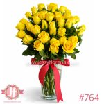 florero con 36 rosas amarillas arreglo floral elegante en Guadalajara