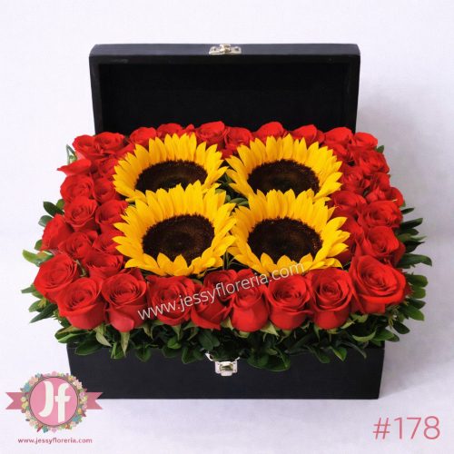 Cofre rosas y girasoles