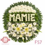 corona funeraria letras rosas blancas Guadalajara