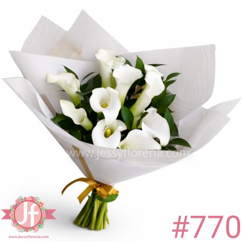 bouquet de 10 calas arreglo floral elegante en Guadalajara
