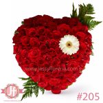 corazon 80 rosas rojas con gerbera blanca arreglo floral Guadalajara