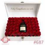 cofre 90 rosas buchanans con mensaje arreglo floral Guadalajara