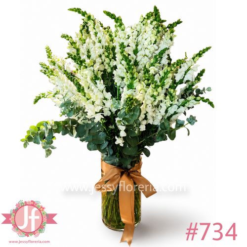 florero con 50 snapdragon perritos arreglo floral Guadalajara